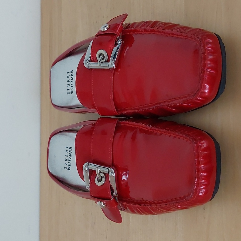 Stuart Weitzman Red Patent Leather Mules - Picture 3 of 15